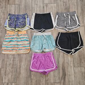 Nike Under Armour Athletic Shorts Girls Size 8 Lot of 7 Sporty Activewear Summer